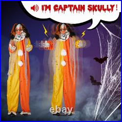 8.2ft Outdoor Red Eyed Clown Halloween Decoration Scary Inflatable Yard Prop