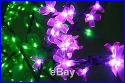 8.3ft LED Christmas Tree Light 1,728LEDs Pink Cherry Flower+Green Leaf Outdoors