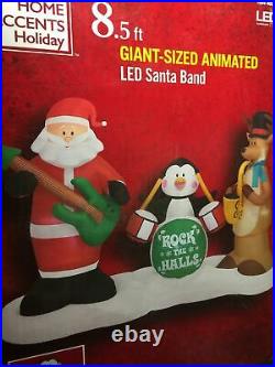 8.5′ Animated Airblown Lighted Musical Inflatable Santa Giant Size Band