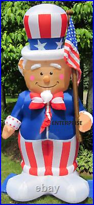 8.5′ Ft Patriotic Uncle Sam Airblown Inflatable Lighted Yard Decor