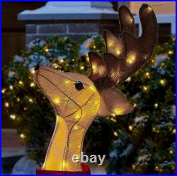 8.5' LED Rudolph Reindeer + Santa's Sleigh CHRISTMAS OUTDOOR holiday Yard Decor