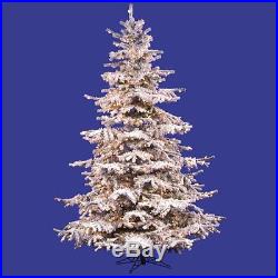 8.5 ft. Vickerman Flocked Sierra Fir Lit Christmas Tree, White, 8.5 ft