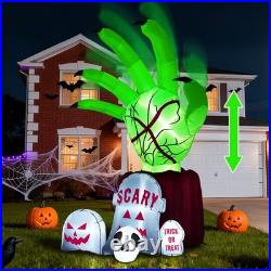 8.6 FT Halloween Inflatables Decorations Outdoor Zombie Hand Animated Blow