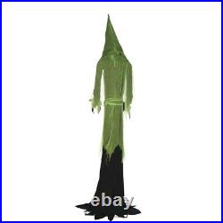 8' Animated Green Alien Ghoul Speaks Different Phrases Glow Eyes Halloween Prop