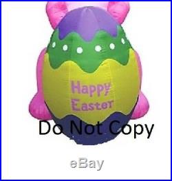 8' Easter Bunny Lighted AIR Blown Inflatable With Large Egg Yard Decor