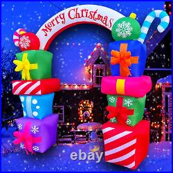 8 FT Christmas Inflatable Gift Boxes Arch Archway with Candy Merry Christmas Dec
