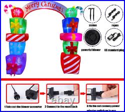 8 FT Christmas Inflatable Gift Boxes Arch Archway with Candy Merry Christmas Dec