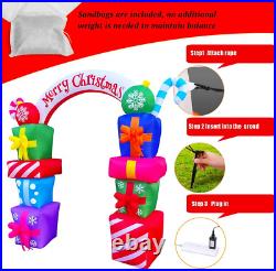 8 FT Christmas Inflatable Gift Boxes Arch Archway with Candy Merry Christmas Dec