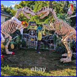 8 FT Long Grave & Bones Giant-Sized Animated LED Zombie Velociraptor