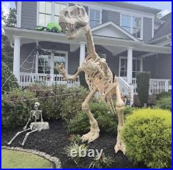 8 FT Long Grave & Bones Giant-Sized Animated LED Zombie Velociraptor