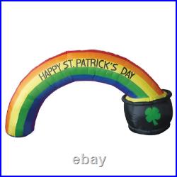 8′ FT St Patricks Day Rainbow with Pot of Gold LED Lighted Airblown Inflatable