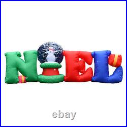 8 Foot Giant Inflatable LED Noel Greeting with Christmas Snow Globe