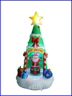 8 Foot Inflatable Christmas Tree with Santa Claus Yard Garden Lighted Decoration