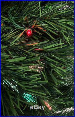 8' Ft. Fiber Optic Green Artificial Holiday Christmas Tree with Fiber Optic Lights