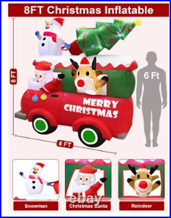 8 Ft Ht x 8 Ft L Giant Christmas Inflatables Outdoor Decorations, LED Lighted US
