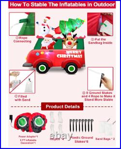 8 Ft Ht x 8 Ft L Giant Christmas Inflatables Outdoor Decorations, LED Lighted US