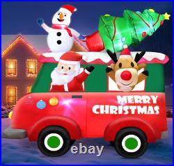 8 Ft Ht x 8 Ft L Giant Christmas Inflatables Outdoor Decorations, LED Lighted US