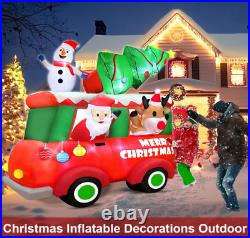 8 Ft Ht x 8 Ft L Giant Christmas Inflatables Outdoor Decorations, LED Lighted US