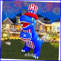 8 Ft Independence Day Inflatable Dinosaur with Heart Decorations LED Light