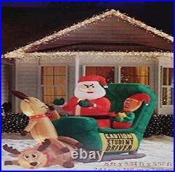 8 Ft Lighted Elf Sleigh Lesson Christmas Inflatable Airblown Blow Up Lawn Decor