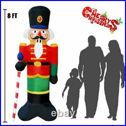 8 Ft Nutcracker LED Blow Up Lighted Yard Inflatable