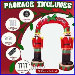 8 Ft Nutcracker Soldier Inflatable Archway Lighted Christmas Outdoor Decorations
