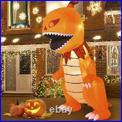 8' Halloween T-Rex Inflatable Indoor Outdoor LED Holiday Yard Lawn Decoration