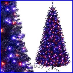 8′ Halloween Tree Artificial Decoration Tree with1408 Branch Tips 6 Lighting Modes