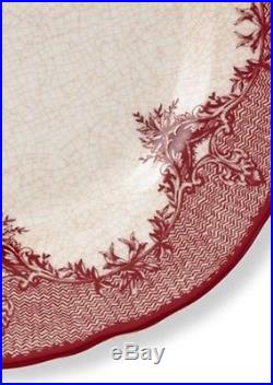 8 NEW Williams Sonoma HEIRLOOM Salad Plates Crimson Arbor Christmas Decor