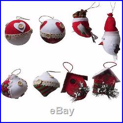 8 Piece Christmas Ornament Set Hand Made Ornaments Holiday Tree Decoration Decor