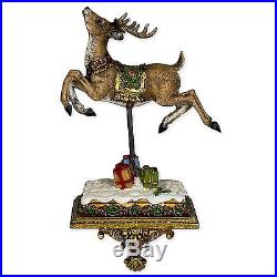 8 Resin Reindeer Stocking Holder Made Of High Quality Resin/Stone