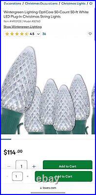 8 SETS OptiCore 50ft 50 Light LED Warm White Faceted C9 Professional Landscape