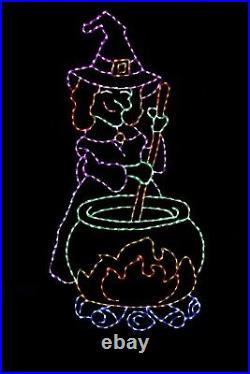 8' Tall Witch's Brew Halloween LED light metal wire frame outdoor yard display