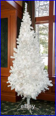 8' White Pre Lit Artificial Christmas Tree Treeforest Snowball Fir