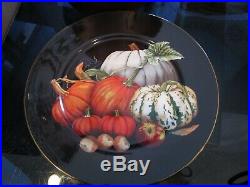 8 Williams Sonoma Harvest Pumpkin dinner plates Thanksgiving New wo box