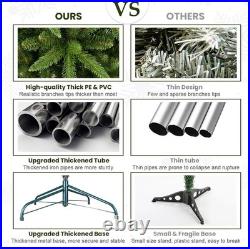 8 ft Artificial Christmas Tree Slim Pencil Realistic Xmas Tree 1612 Branch Tips