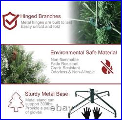 8 ft Prelit Artificial Christmas Tree Pine tree with 820 Lights PE PVC 1897 Tips