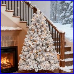 8 ft Prelit Snow Flocked Artificial Full Christmas Tree Pine Tree with 700 light 8 ft Prelit Snow Flocked Artificial Full Christmas Tree Pine Tree with 700 light