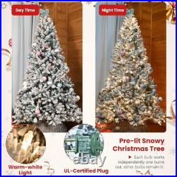 8 ft Prelit Snow Flocked Artificial Full Christmas Tree Pine Tree with 700 light 8 ft Prelit Snow Flocked Artificial Full Christmas Tree Pine Tree with 700 light