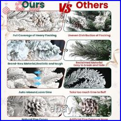 8 ft Prelit Snow Flocked Artificial Full Christmas Tree Pine Tree with 700 light 8 ft Prelit Snow Flocked Artificial Full Christmas Tree Pine Tree with 700 light