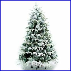 8ft 240cm Artificial Christmas Tree Snow Covered Elegant Xmas Home Decorations