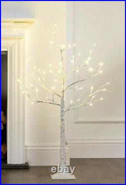 8ft 2.4m Birch Christmas Tree 136 LED White LED Birch Tree Christmas Decoration