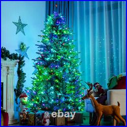 8ft App-Controlled Pre-lit Christmas Tree with 15 Modes Multicolor Lights