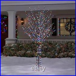 8ft Bare Branch Multi Color Lights LED Christmas Tree Holiday Decoration Display