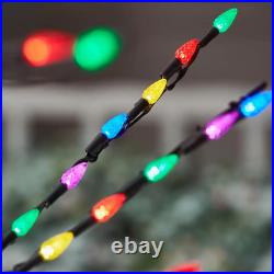 8ft Bare Branch Multi Color Lights LED Christmas Tree Holiday Decoration Display