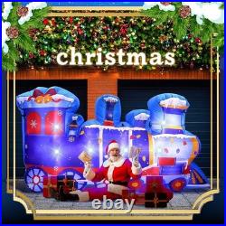 8ft Christmas Inflatable Polar Train with LED Lights for Outdoor Built-in LED Li