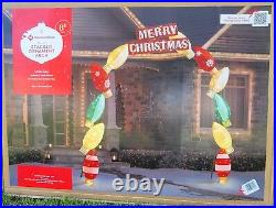 8ft Pre-Lit Stacked Ornament Arch Merry Christmas Holiday Outdoor Decoration