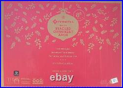 8ft Pre-Lit Stacked Ornament Arch Merry Christmas Holiday Outdoor Decoration