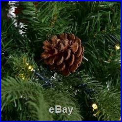 8ft Prelit Christmas Tree Realistic Thick Hinged Pine Cones LED Lights & Stand