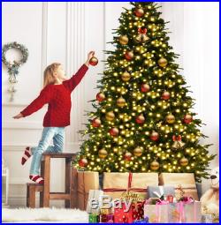 8ft Prelit Christmas Tree Realistic Thick Hinged Pine Cones LED Lights & Stand